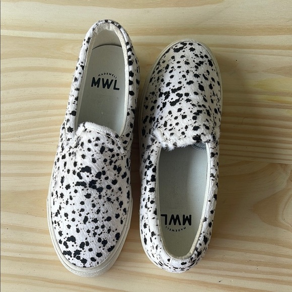 Madewell MWL  Real Fur Spotted Slip-On Sneakers - Picture 10 of 12